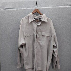 Southpole Shirt Mens Extra Large Long Sleeve Button Up Gray Logo Peral Buttons